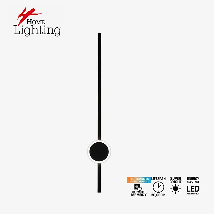 SE LED 60 ZENYA BLACK  WALL LAMP 3CCT WITH MEMORY  60cm  2 YEARS WARRANTY HOMELIGHTING 77-51163