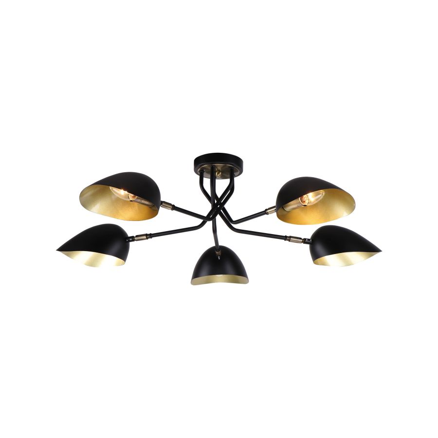 KQ 2759/5 ELIA BLACK AND ANTIQUE BRASS CEILING LAMP Ζ3 HOMELIGHTING 77-8103