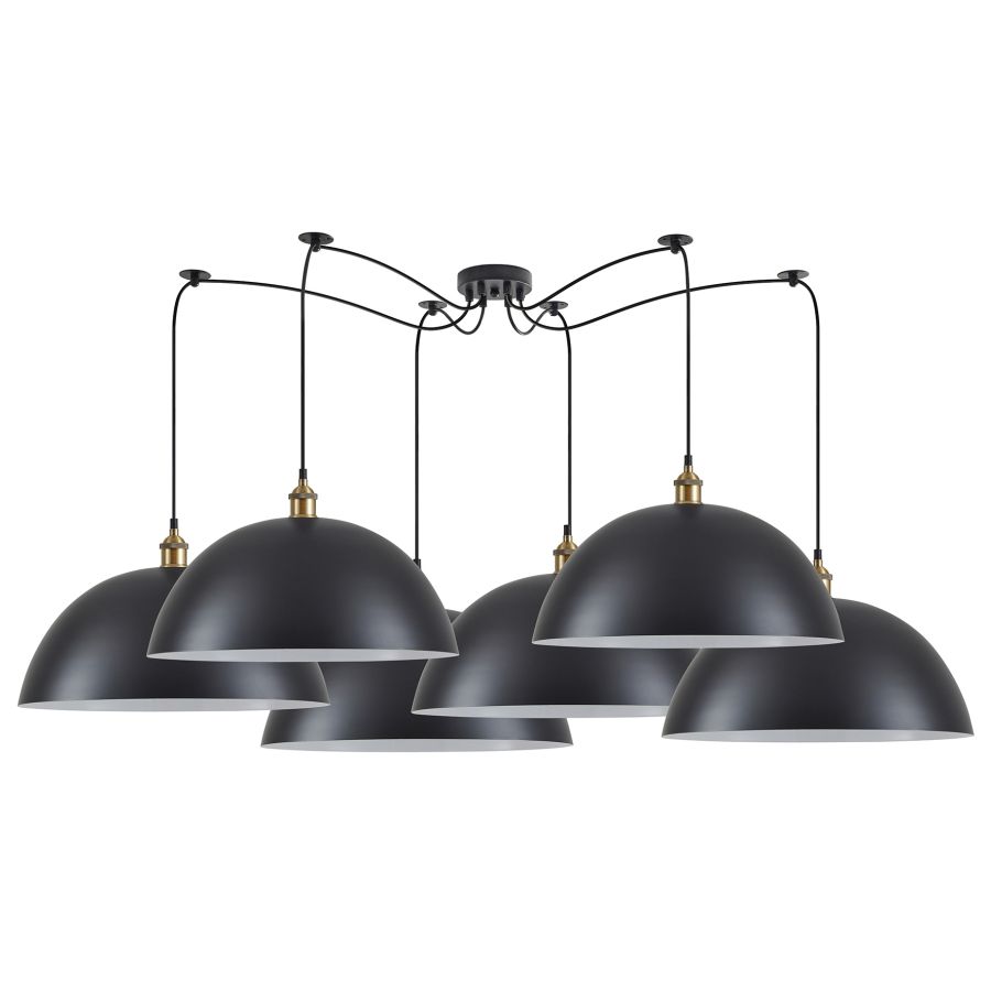 SE21-BR-10-BL6-MS50 MAGNUM Bronze Metal Pendant Black Shade with Black Fabric Cable+ HOMELIGHTING 77-8700