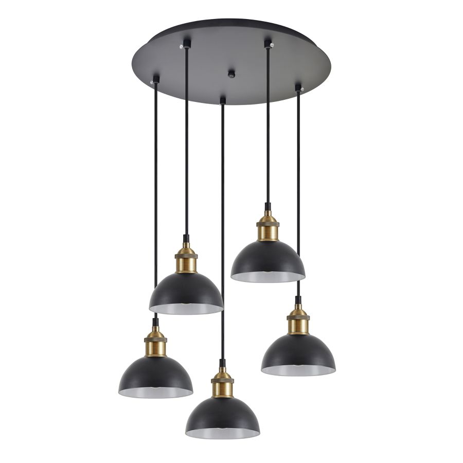SE21-BR-10-5BL-MS3 MAGNUM BRONZE Black Metal Shade Pendant+ HOMELIGHTING 77-8779