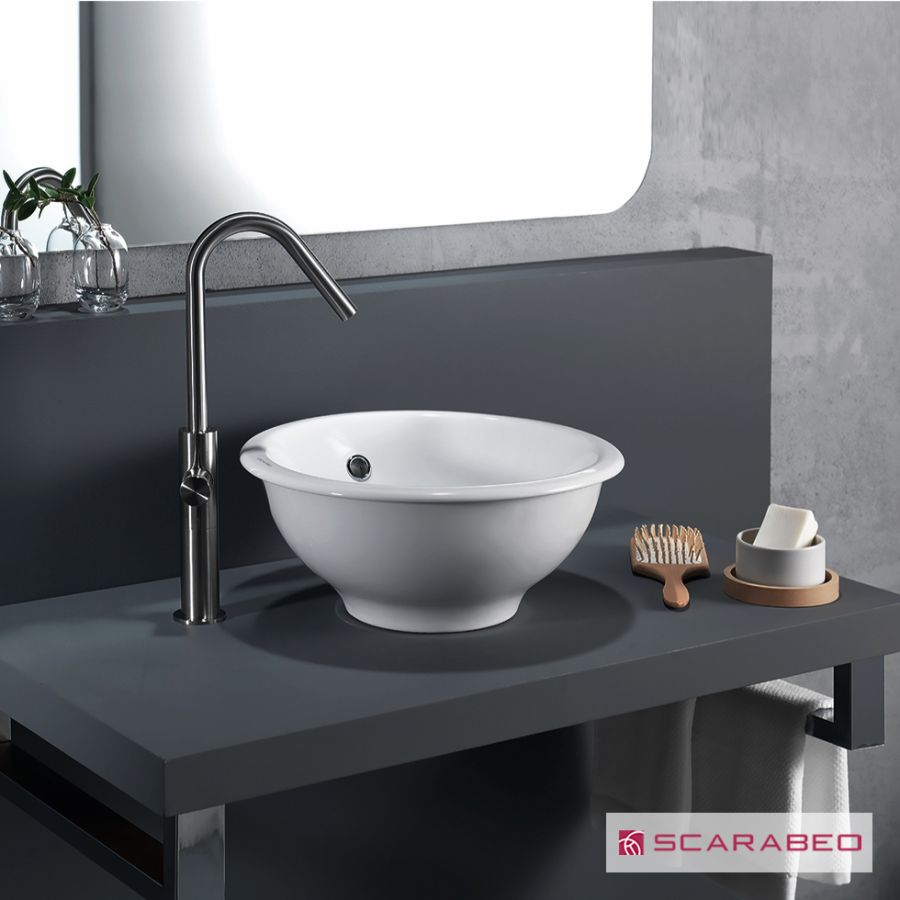 Νιπτήρας Πορσελάνης In-Out 39,5φ Scarabeo White 8021-300