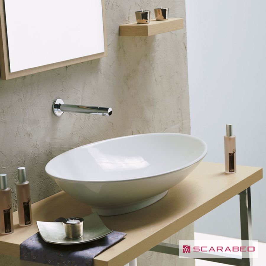 Νιπτήρας Πορσελάνης Neck 63x45 Scarabeo White 8045-300