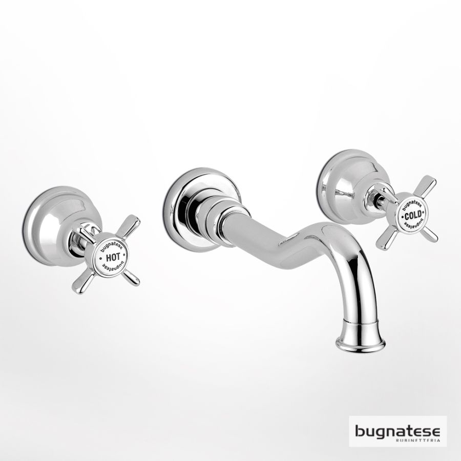 Μπαταρία Νιπτήρα Τοίχου 3 οπών Princeton Bugnatese Chrome 869-100
