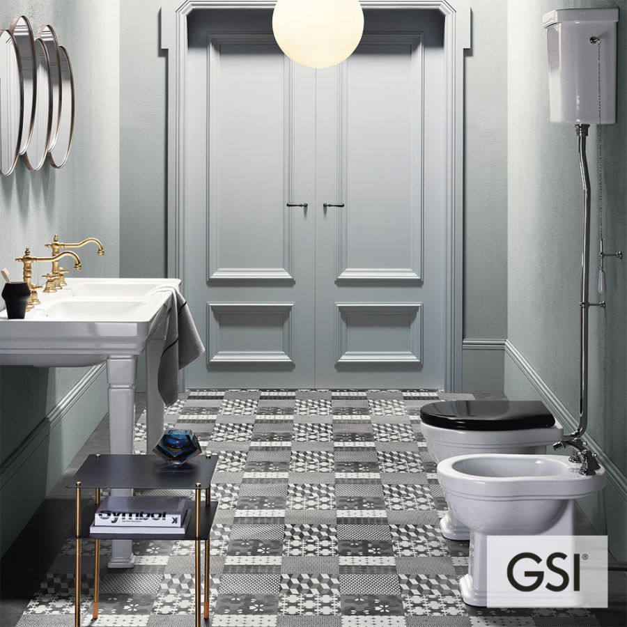 Λεκάνη Υψηλής Πίεσης Πισωστόμια CLASSIC με καζανάκι και κάλυμμα Soft Close MS87C Black, GSI White 871100HNC-300