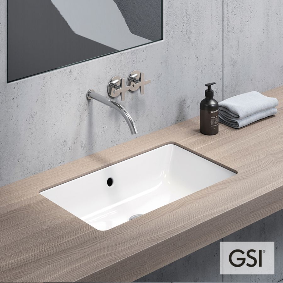 Νιπτήρας Πορσελάνης Kube 60x37 Υποκαθήμενος, GSI White 89539-300