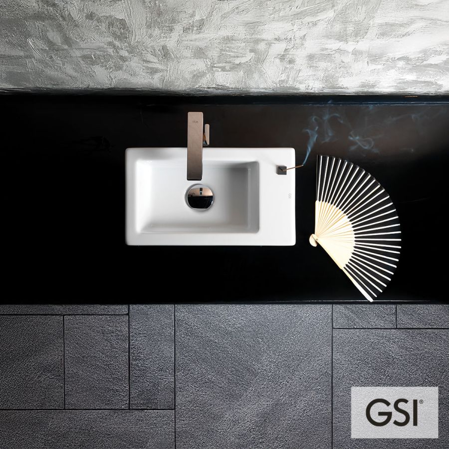 Νιπτήρας Πορσελάνης Kube 40x23 (1οπή) GSI WHITE 8984-300