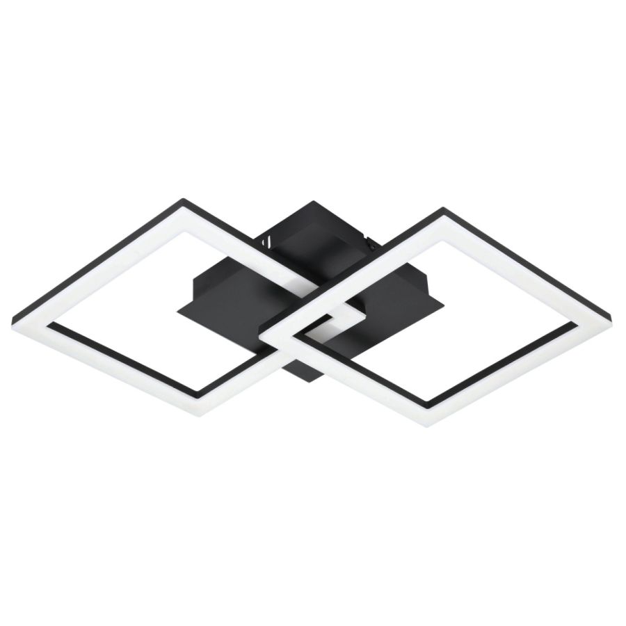 Μεταλλική Πλαφονιέρα Οροφής Μαύρη 52,50cm Led 3000-6500Κ 2500lm με Εφαρμογή Eglo Paranday-Z 900316