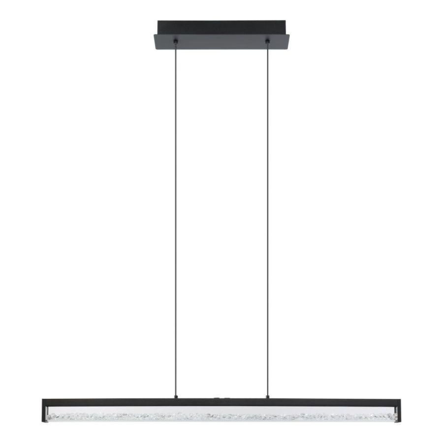 Κρεμαστό Φωτιστικό Ρυθμιζόμενο Μαύρο-Γυαλί-Κρυσταλλάκια L1000xH1100cm LED 2700-5000K 570lm Μαύρο Eglo Cardito 1 900895