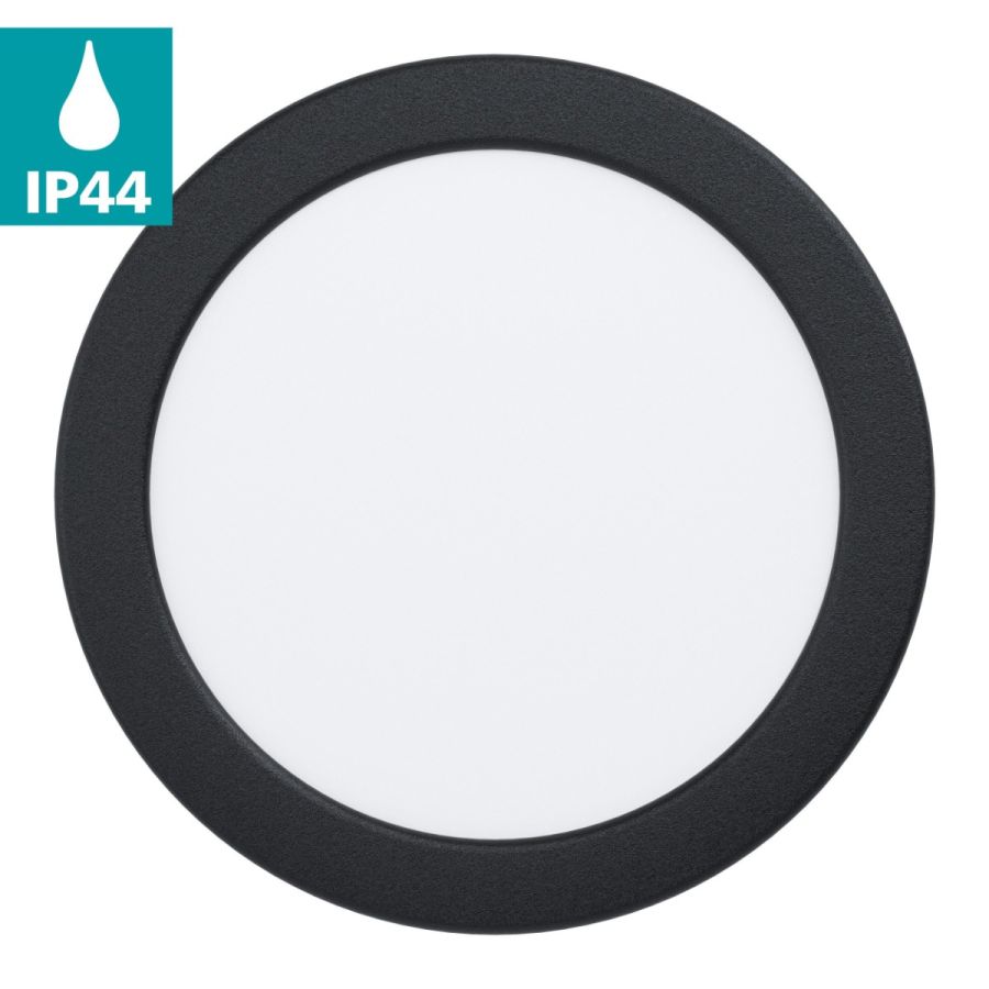 Σποτ Στρογγυλό Χωνευτό Μαύρο 15,5cm IP44 LED 10,5w 3000K 1350lm Eglo Fueva-5 99212