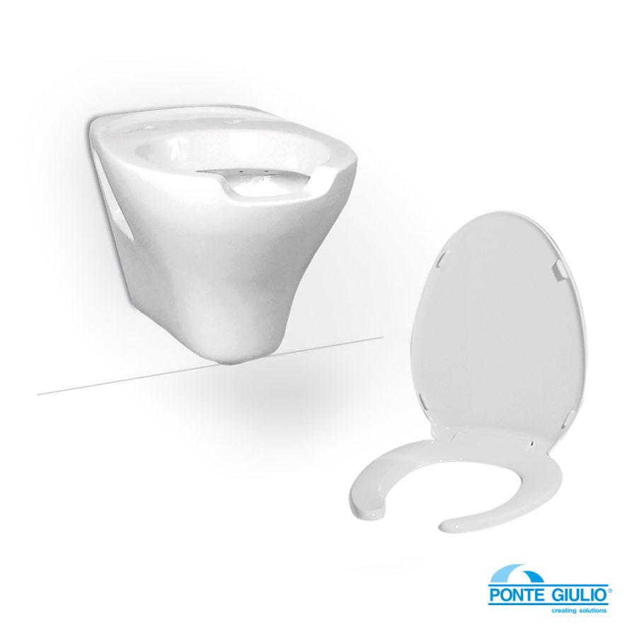 Λεκάνη Κρεμαστή ΑΜΕΑ 130 Series με Απλό κάλυμμα B41-DEO-26, Ponte Giulio White B40-CAO-0226