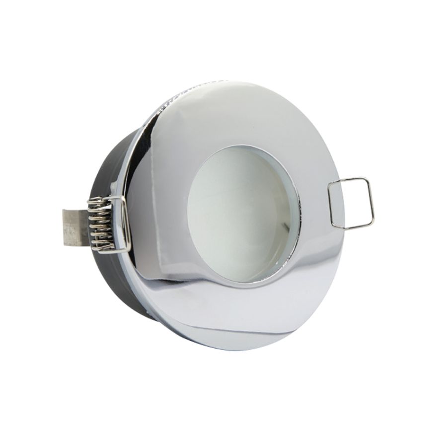 InLight Χωνευτό σποτ από χρώμιο μέταλλο 1XGU10 IP44 D:8cm Χ0008-CH