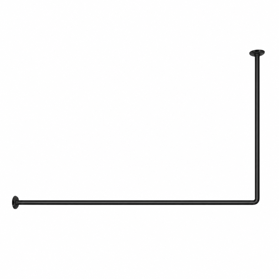 170x80cm Ø22mm black βραχίονας μπάνιου γωνιακός MRShome DC-022170B