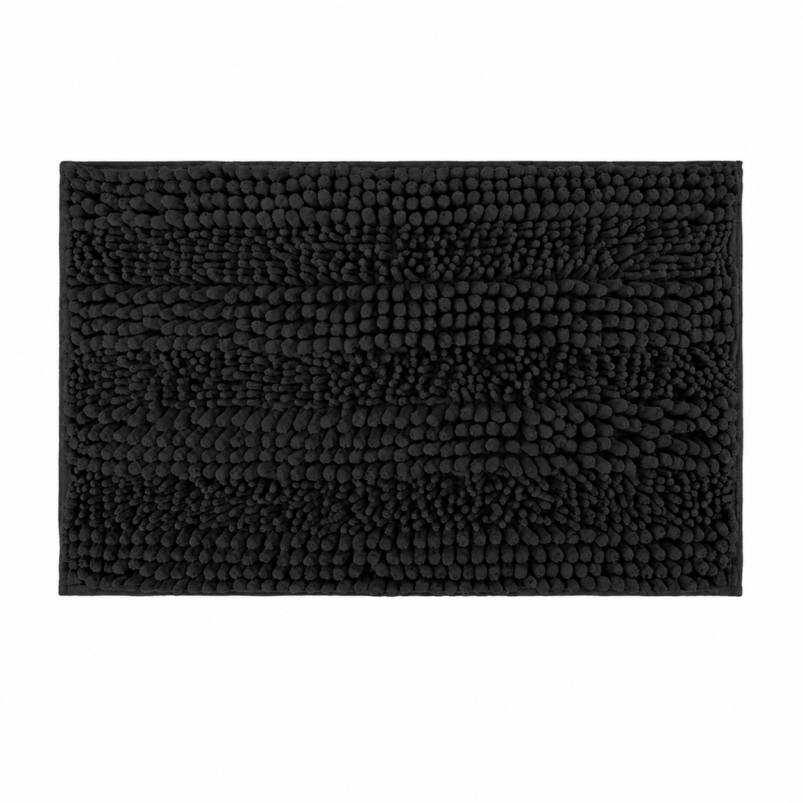 Πατάκι Μπάνιου Chenille 45x70cm Μαύρο MRShome  DC-023001