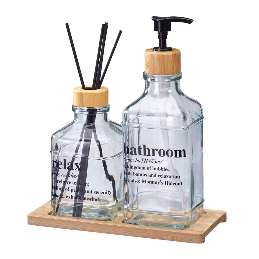 Σετ Dispenser & Αρωματικό Χώρου με Sticks Γυάλινο/Μπαμπού με βάση MRShome DF-0018000