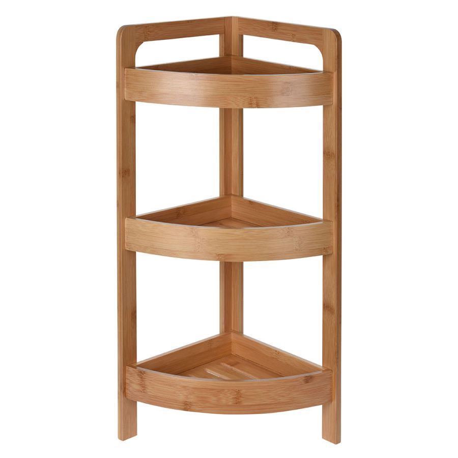 Γωνιακή Ραφιέρα Μπάνιου με 3 Ράφια από Bamboo natural MRShome DF-0056000
