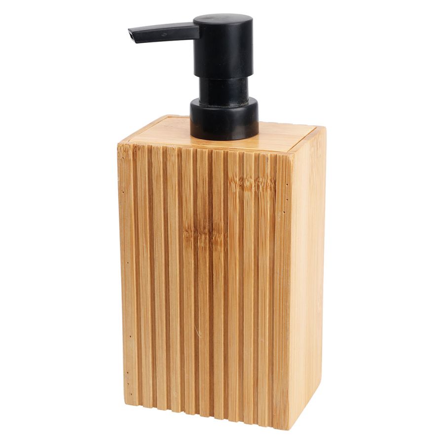 Δοχείο Κρεμοσάπουνου από Bamboo με Αντλία από ABS 8.5x6.6x17.5cm MRShome  DF-0085000