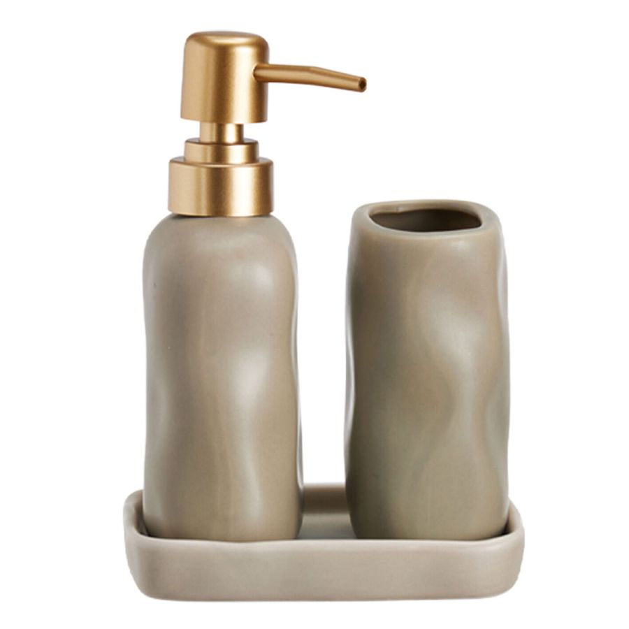 Σετ Μπάνιου Stoneware 3 Τεμαχίων Sand 7530U MRShome DF-0093004