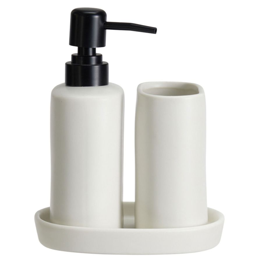 Σετ Μπάνιου Stoneware 3 Τεμαχίων White MRShome DF-0094001