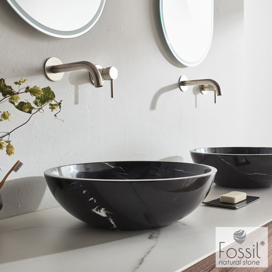 Νιπτήρας Μαρμάρινος Molo Φ45 h.14 Fossil Marquina Nero DR45-400