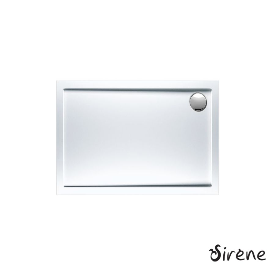 Ντουζιέρα Ακρυλική Παραλληλόγραμμη 110x80 extra-flat Φ90 Sirene White E11080-300