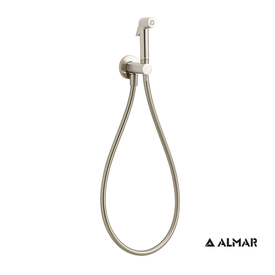 Σύστημα Μπιντέ Flush-Ι, μόνο κρύο, για λεκάνη κρεμαστή και υψηλής πίεσης, Almar  Inox Finish E136004-110