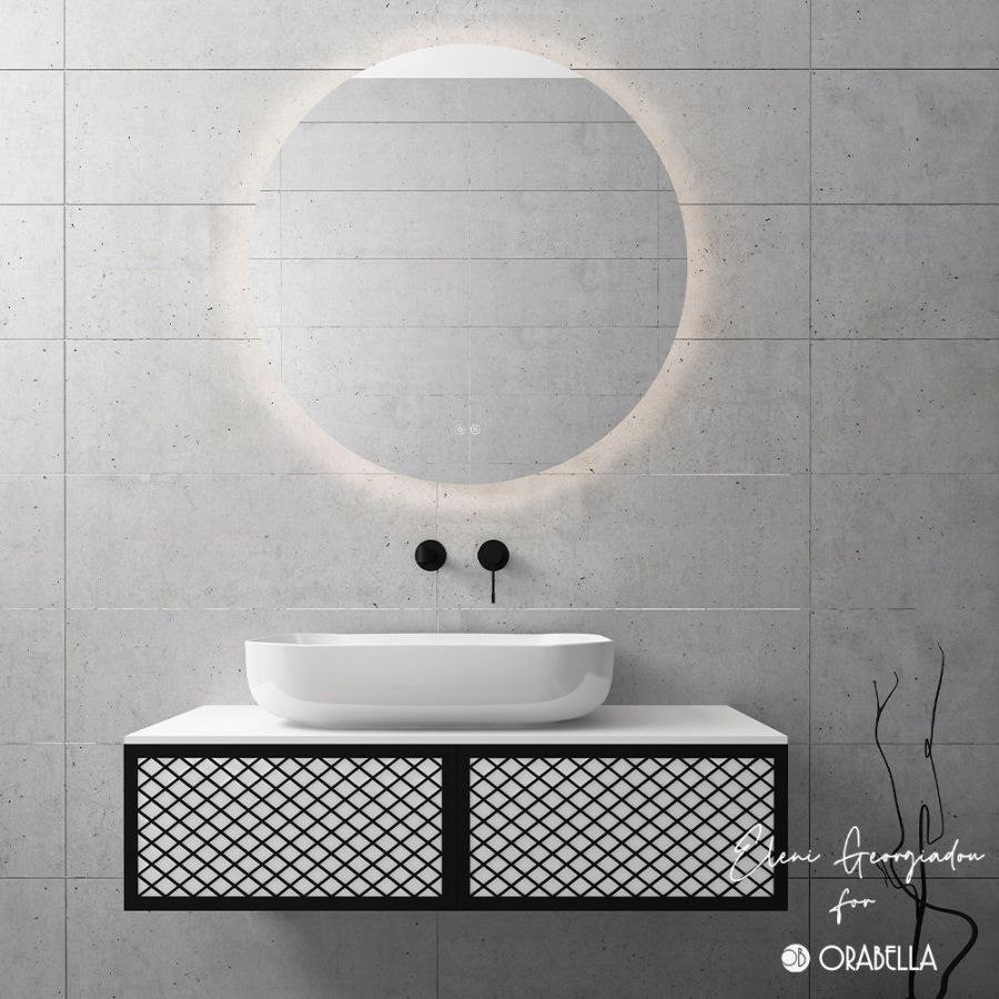 Orabella Wire 100 Μαύρο/Χρυσό Προφίλ - Κρεμαστό Έπιπλο Μπάνιου για επικαθήμενο νιπτήρα F70183-70186