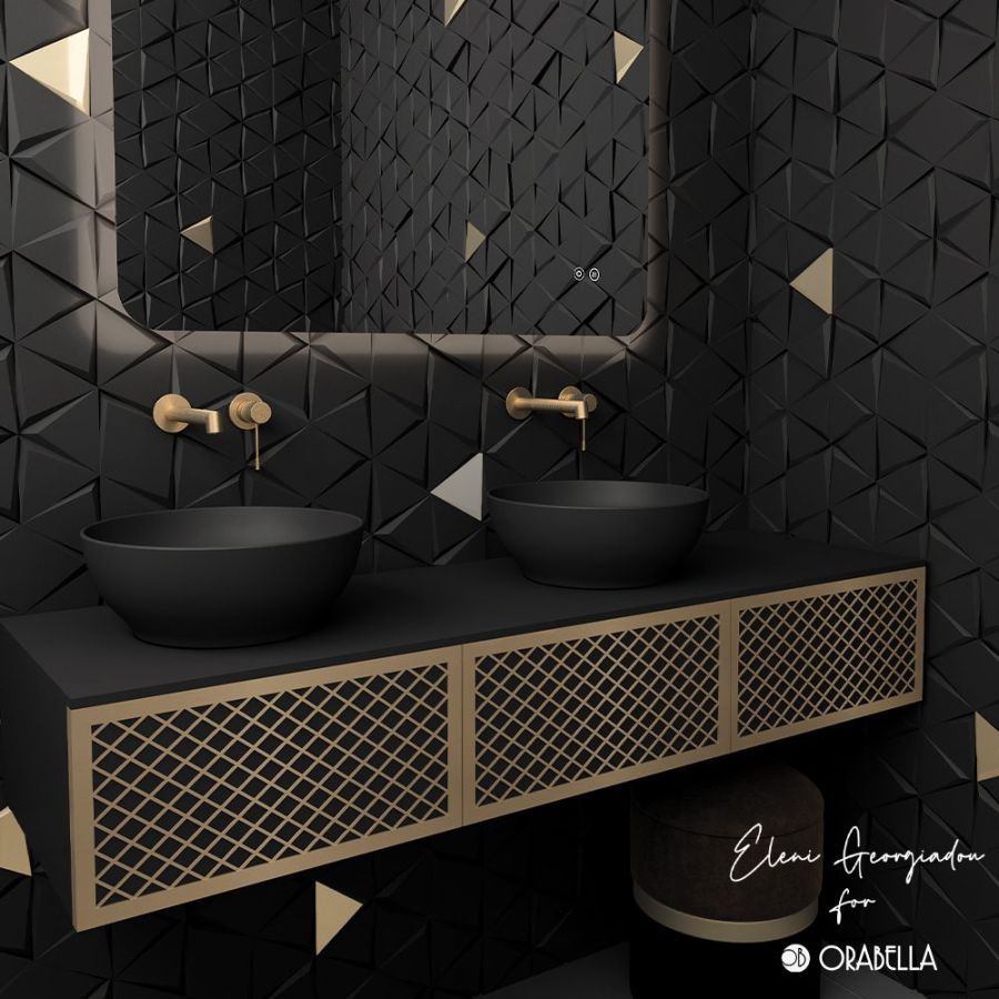 Orabella Wire 150 Λευκό/Ροζ Χρυσό Προφίλ- Κρεμαστό Έπιπλο Μπάνιου για επικαθήμενο νιπτήρα F70188-70190