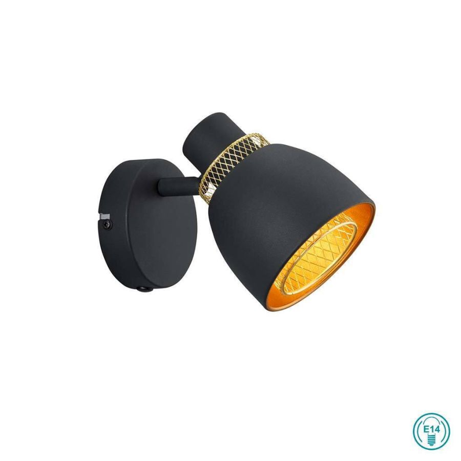 Φωτιστικό Σποτ Μονόφωτο 1xE14 10xH14cm Μέταλλο Μαύρο Ματ Trio Lighting RL Punch R80811032