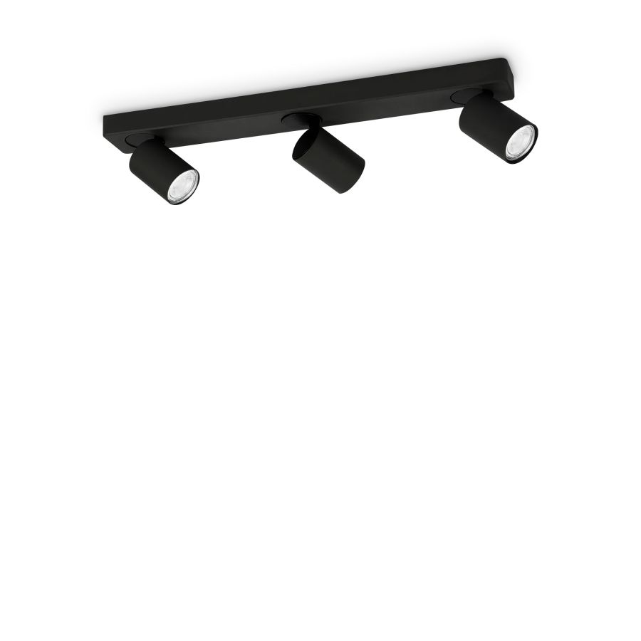 Φωτιστικό Οροφής RUDY PL3 ROUND Μαύρο Ideal Lux 229058