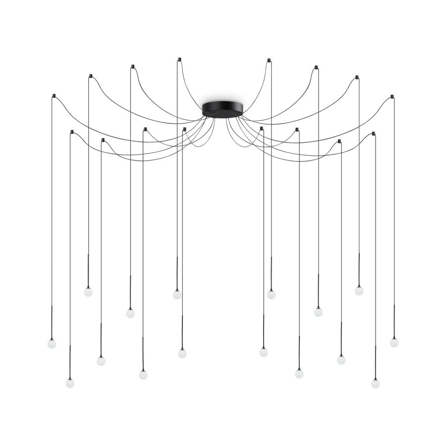 Κρεμαστό Φωτιστικό LUCCIOLA SP16 Μαύρο Ideal Lux 284002