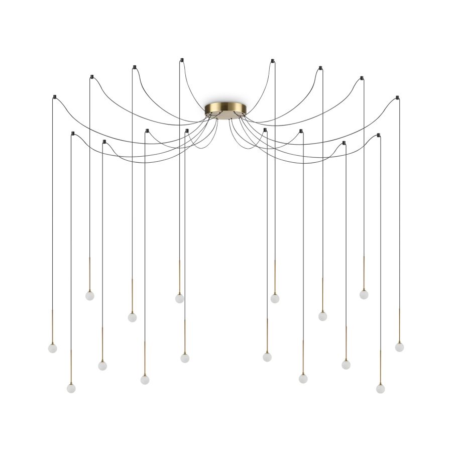 Κρεμαστό Φωτιστικό LUCCIOLA SP16 Ορείχαλκος Ideal Lux 284019