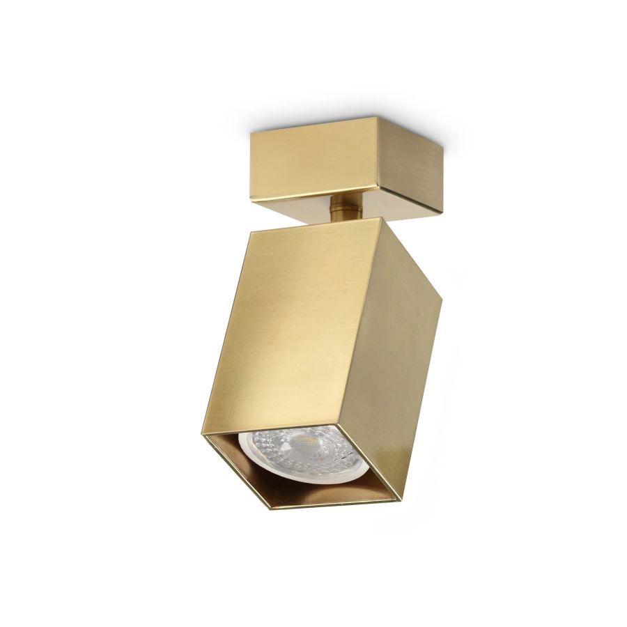 Απλίκα DYNAMITE AP1 SQUARE Ορείχαλκος Ideal Lux 371214