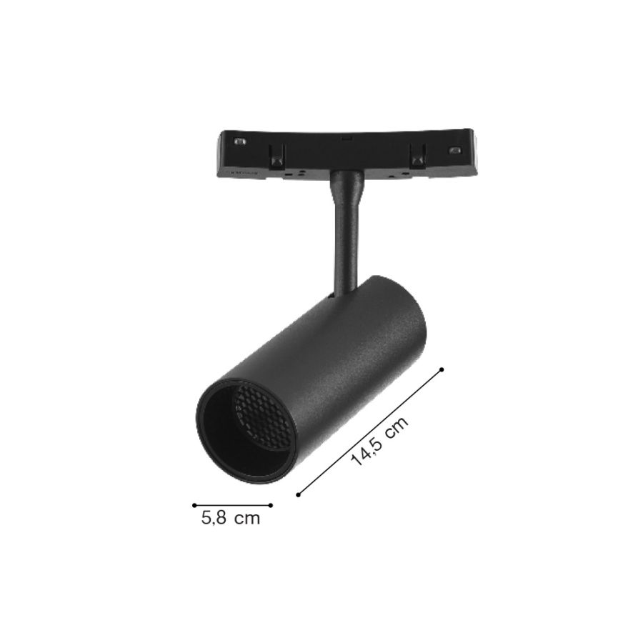 Σποτ για Curved μαγνητική ράγα LED 20W 3000K σε μαύρη απόχρωση D:5,8x14,5cm TMC0061-Black