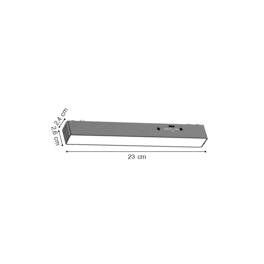 Γραμμικό φωτιστικό LED 7W 3CCT για Ultra Thin ράγα σε μαύρη απόχρωση D:23X2,6X2,4cm TMU0040-Black
