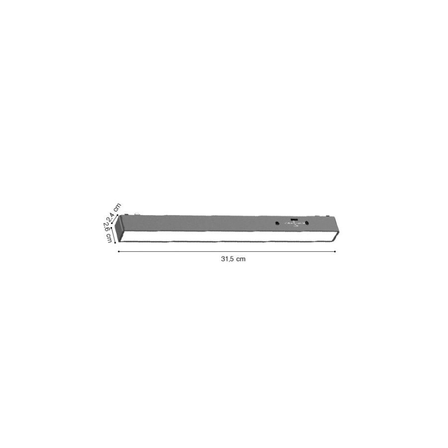 Γραμμικό φωτιστικό LED 10W 3CCT για Ultra Thin ράγα σε μαύρη απόχρωση D:31,5X2,6X2,4cm TMU0050-Black