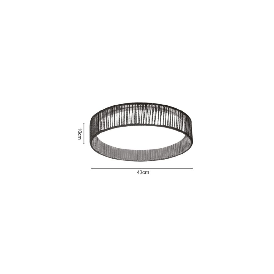 Πλαφονιέρα Οροφής D43x10cm LED 36W 2800lm 3CCT by Switch Σχοινί -Ακρυλικό Inlight 42039-B