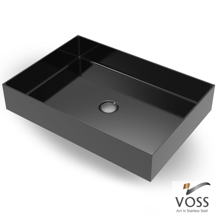 Νιπτήρας Αldo 55x38 voss Inox PVD Black Brushed V1255-411