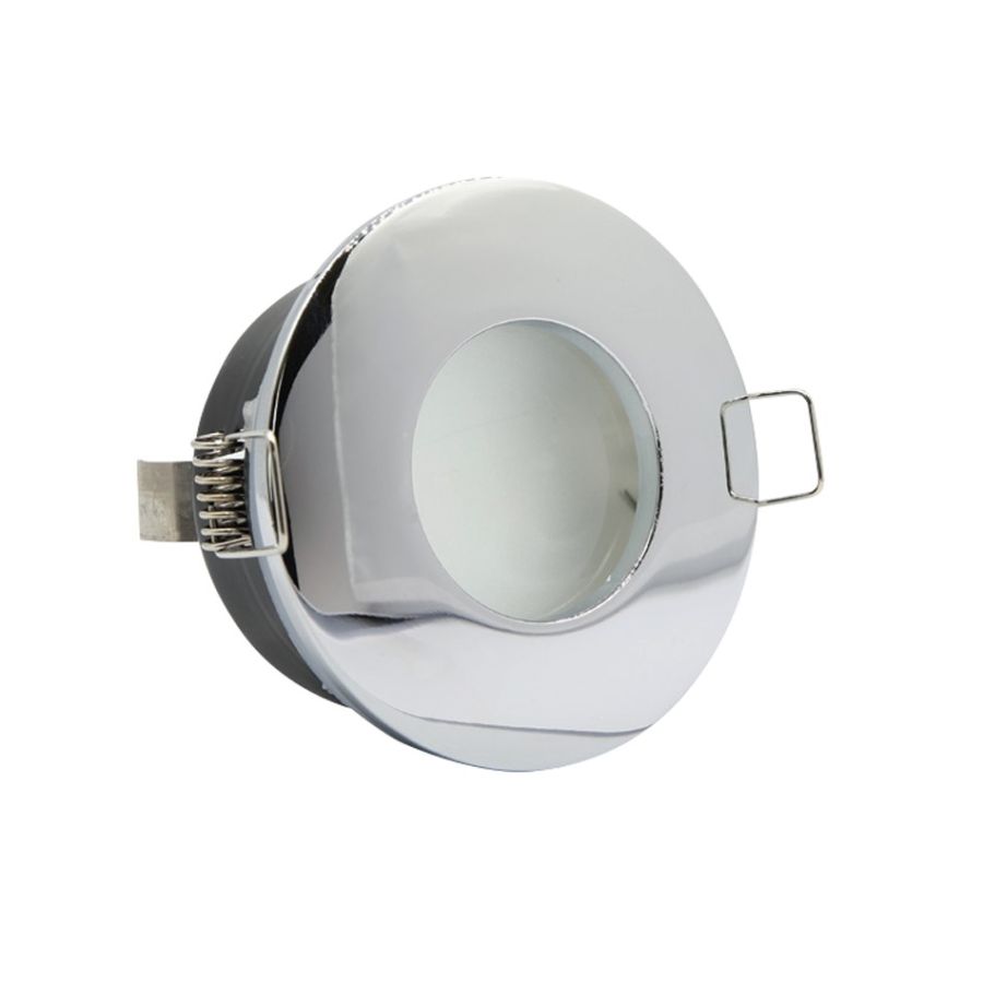 InLight Χωνευτό σποτ από χρώμιο μέταλλο 1XGU10 IP44 D:8cm Χ0008-CH