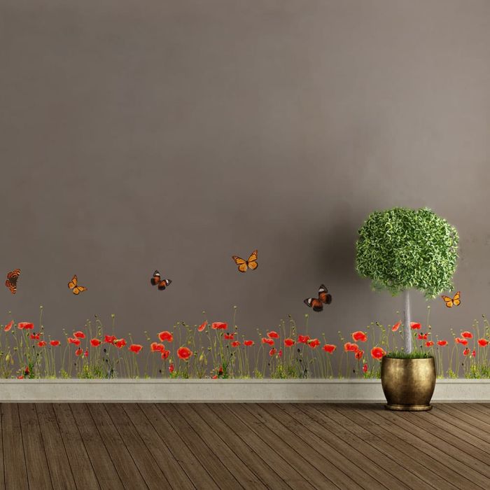 Poppies & Butterflies μπορντούρες αυτοκόλλητες βινυλίου Ango 53002