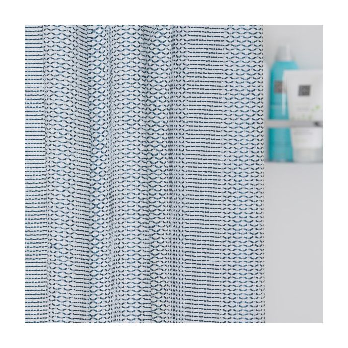 Κουρτίνα  Υφασμάτινη Polyester 180x200cm Seaslkin Wave Blue 233711324
