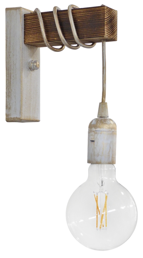 Φωτιστικό τοίχου Ε/27ΑΡ SQUARE WH-BR ΑΠΛΙΚΑ ΞΥΛΟ Heronia 31-1230