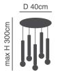 SE21-BL-5-5BL ADEPT TUBE BLACK Black Pendant+ HOMELIGHTING 77-8673