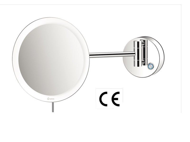 Καθρέπτης Μεγεθυντικός Επιτοίχιος Χρωμέ Φωτιζόμενος 5w Led Ø20 εκ. Μεγένθυση x3 Sanco MRLED-705-A03