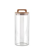 Δοχείο Αποθήκευσης Γυάλινο 1300ml 10x10xΗ22cm Καπάκι Ξύλο Ακακίας Estia Home Art 01-17491