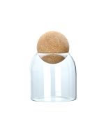 Δοχείο Αποθήκευσης Γυάλινο 450ml 9x9x13cm με Καπάκι Φελλού 01-19600