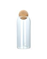 Δοχείο Αποθήκευσης Γυάλινο 950ml 9x9xΗ23,5cm με Καπάκι Φελλού 01-19617