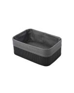 Καλάθι Οργάνωσης 30x20x10cm Μαύρο με Επένδυση Estia Home Art Bamboo Essentials 02-19693