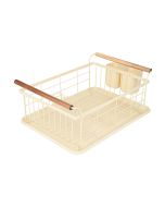 Πιατοθήκη Μεταλλική με Ξύλινες Λαβές Estia Home Art Ivory 01-24925