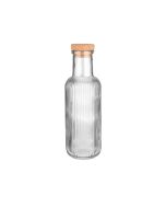 Μπουκάλι Γυάλινο Ανάγλυφο 1000ml με Φελλό Γκρι Estia Home Art 00-21870