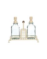 Δοχεία Υγρού Πιάτων 2x300ml με Μεταλλική Βάση & Θήκη για Σγφουγγάρι Allure Ivory 01-26226